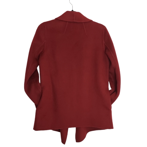 Theory Blazer Womens - Burgundy Wool Blend Open Jacket - Picture 3 of 7